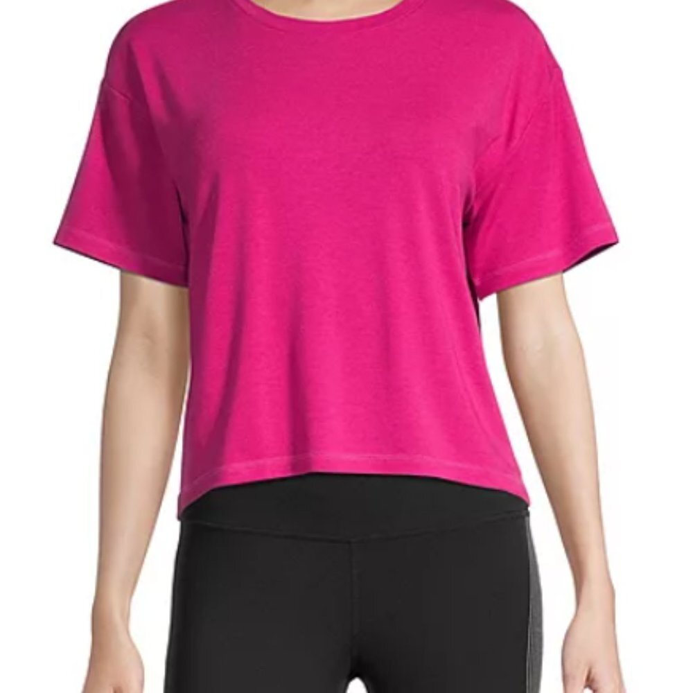 Xersion Womens Crew Neck Short Sleeve T-Shirt Brilliant Fuschia
